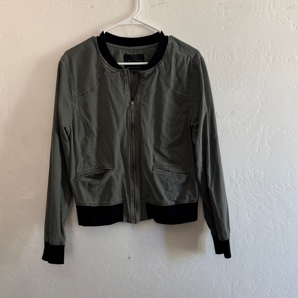 Sanctuary Dark Green Bomber Jacket